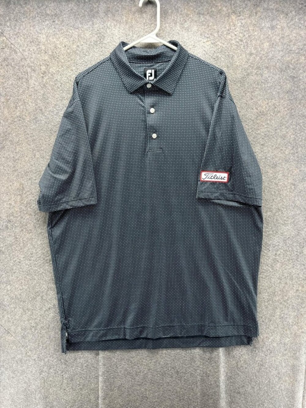 FootJoy Polo Shirt Mens XL Gray Geometric Stretch Golf Performance Titleist
